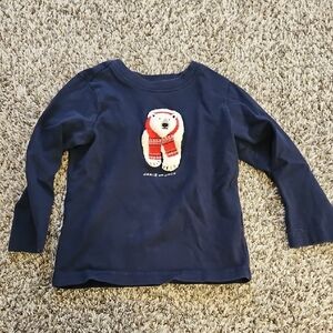 Janie and Jack Navy Long Sleeve with Bear Motif